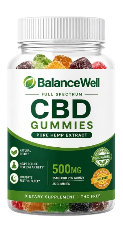 Bottle of BalanceWell Full Spectrum CBD Gummies